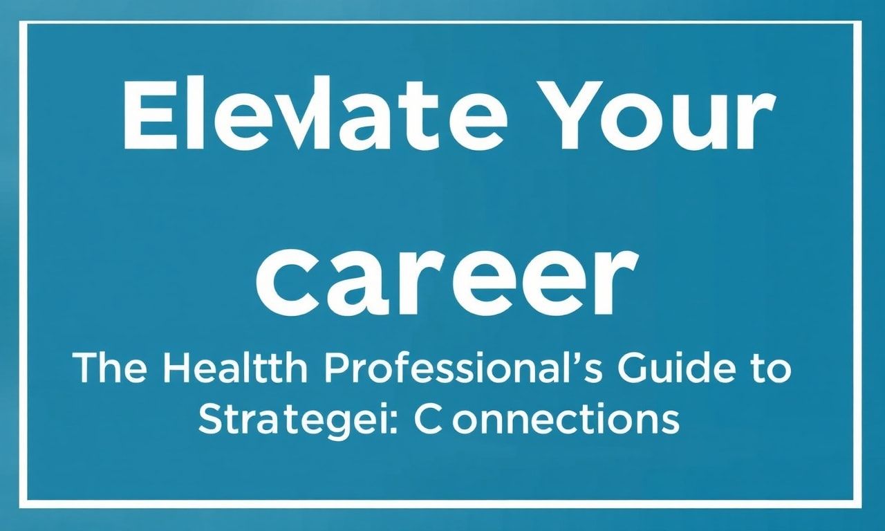 Elevate Your Career: The Health Professional's Guide to Strategic Connections
